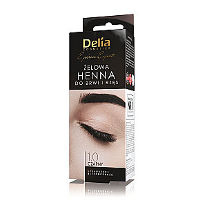 DELIA Henna gelis antakiams ir blakstienoms 1.0 Black 15ml