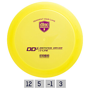 Diskgolfo diskas Distance Driver C-LINE DD3 Yellow
