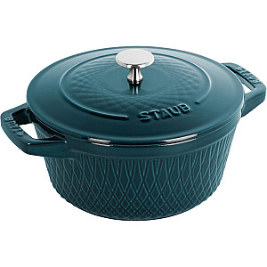 Круглая чугунная кастрюля Staub - 2,3 л, морская