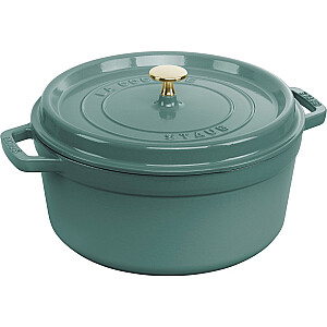 Staub apvalus ketaus puodas - 5,2 l, eukaliptas