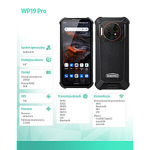 Смартфон WP19 Pro 8/256 ГБ 22000 мАч NFC, черный