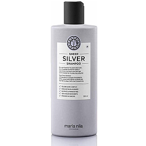 MARIA NILA Sheer Silver Shampoo Geltonus tonus neutralizuojantis plaukų šampūnas, 350ml