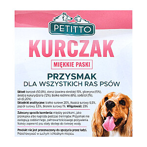 PETITTO Minkštos vištienos juostelės - skanėstas šunims - 500 g