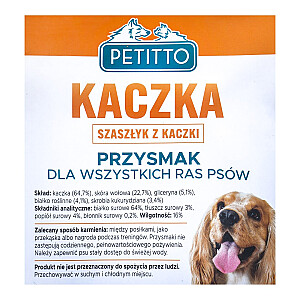 PETITTO Duck šašlykinė - skanėstas šunims - 500 g