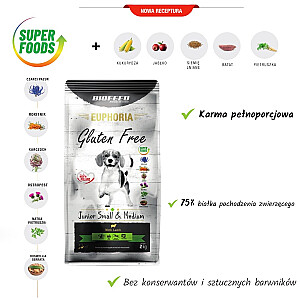 BIOFEED Euphoria Gluten Free Junior small & medium Lamb - сухой корм для собак - 12 кг