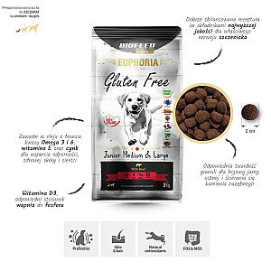 BIOFEED Euphoria Gluten Free Junior Medium & Large Говядина - сухой корм для собак - 12 кг