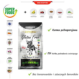 BIOFEED Euphoria Be Gluten Free Junior Medium & Large Lamb - sausas šunų maistas - 2kg