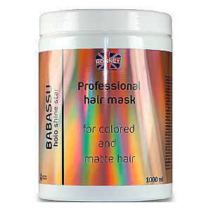 RONNEY Babassu Holo Shine Star Profesionali kaukė dažytiems ir matiniams plaukams energetinė kaukė dažytiems ir matiniams plaukams 1000ml