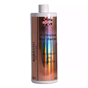 RONNEY Babassu Holo Shine Star Profesionalus plaukų šampūnas dažytiems ir matiniams plaukams energetinis šampūnas dažytiems ir matiniams plaukams 1000 ml