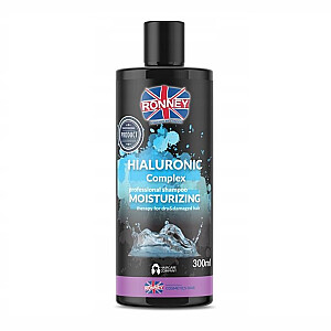 RONNEY Hyaluronic Complex Professional Shampoo Moistruizing Therpay For Dry & Damages Šampūnas sausiems ir pažeistiems plaukams su hialurono rūgštimi 300 ml