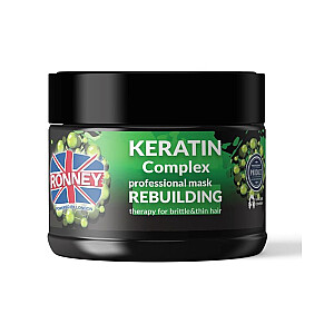 RONNEY Keratin Complex Professional Mask Восстанавливающая терапия для ломких и тонких волос Восстанавливающая маска для тонких и ломких волос с кератиновым комплексом 300мл