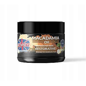 RONNEY Macadamia Oil Профессиональная маска Restorative Therapy For Weak & Dry Hair укрепляющая маска с маслом макадамии для сухих и ослабленных волос 300мл 