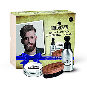 ROMCAYS SET Barzdos priežiūros rinkinys barzdos aliejus 50 ml + barzdos balzamas 30 ml + šerno šerių šepetėlis