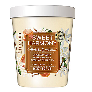 LIRENE Dermo Sweet Harmony Body Scrub aromatinis glotninamasis cukraus šveitiklis karamelės ir vanilės 200g