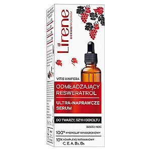 LIRENE Rejuvenating Resveratrol Ультравосстанавливающая сыворотка для лица, шеи и зоны декольте 30мл