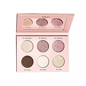 NEO MAKE UP Eyeshadow Palette Палетка прессованных теней телесного цвета, 9 г