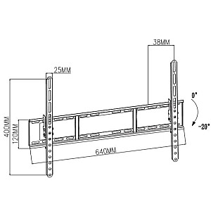 TB-751E laikiklis televizoriui iki 80 colių įstrižainės, maks. 35 kg, VESA 600x400