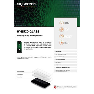 HybridGlass Hibridinio stiklo iPhone 13/13 Pro su 6,1 colio ekranu