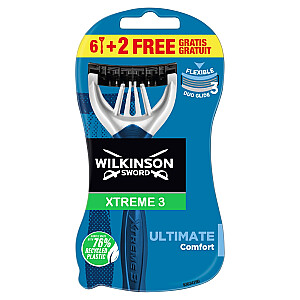 WILKINSON Sword Xtreme3 Ultimate Plus vienkartiniai skustuvai 8 vnt.