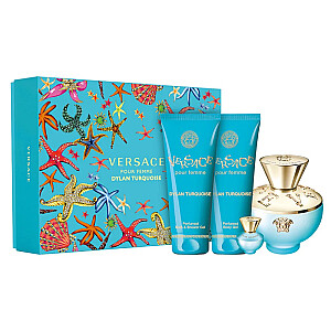 НАБОР VERSACE Dylan Turquoise Pour Femme EDT спрей 100мл + EDT спрей 5мл + SG 100мл + BL 100мл