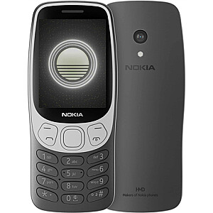 Nokia | 3210 4G (2024) | Juoda | 2,4 colio | 128 MB | 64 MB | Dvi SIM | Bluetooth | 5.0 | USB versija USB Type-C | Pagrindinė kamera 2 MP | 1450 mAh
