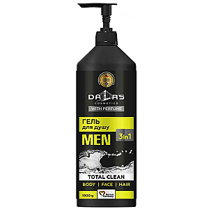 DALAS Shower gel Гель для душа 3в1 для лица, тела и волос Total Clean 1000г