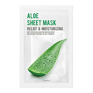 EUNYUL Sheet Mask Aloe drėkinamoji ir raminanti veido kaukė su alaviju 22ml