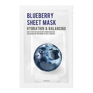 EUNYUL Sheet Mask Mėlynių drėkinamoji veido kaukė su uogomis 22ml