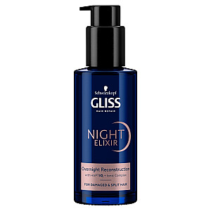GLISS Night Elixir Reconstruction восстанавливающее ночное средство без ополаскивания для поврежденных волос и секущихся кончиков 100мл