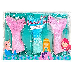 LOVE SKIN Bath Fizzer Collection putojančios vonios bombos "Mermaid Tail" 3x100g