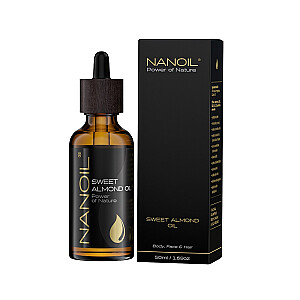 NANOIL Sweet Almond Oil migdolų aliejus plaukų ir kūno priežiūrai 50ml 