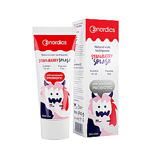 NORDICS Natural Kids Toothpaste зубная паста без фтора для детей Strawberry Splash 50 мл