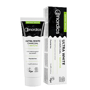 NORDICS Ultra White Charcoal + Matcha Toothpaste зубная паста без фтора с углем 75мл