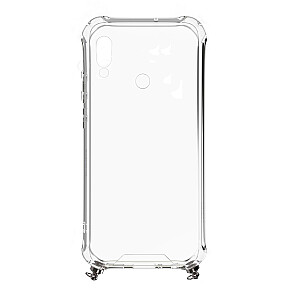 Xiaomi Redmi 7 Силиконовый ТПУ Прозрачный с ремешком-ожерельем Серебристый