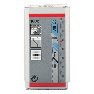 Полотно для лобзика Bosch HSS Basic for Metal T118A — упаковка из 100 штук — 2608631964