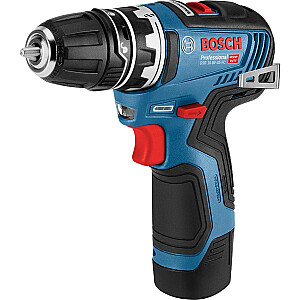 Аккумуляторная дрель-дрель Bosch GSR 12V-35 FC Professional, 12 В (синий/черный, 2 литий-ионных аккумулятора 3,0 Ач, с насадками FlexiClick, L-BOXX)