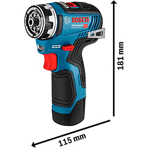 Аккумуляторная дрель-дрель Bosch GSR 12V-35 FC Professional, 12 В (синий/черный, 2 литий-ионных аккумулятора 3,0 Ач, с насадками FlexiClick, L-BOXX)