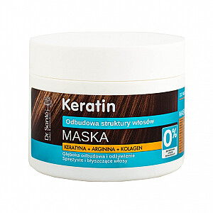 DR.SANTE Keratin Mask, blankių ir lūžinėjančių plaukų struktūrą atkurianti kaukė Keratinas, argininas ir kolagenas 300ml