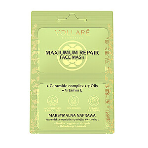 VOLLARE Maksimalus atsigavimas + gilus regeneravimas Intense Renew maksimaliai regeneruojanti veido kaukė 2x5 ml