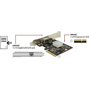 Karta DeLOCK PCIe > 1x 10 Gigabit LAN NBASE-T RJ45