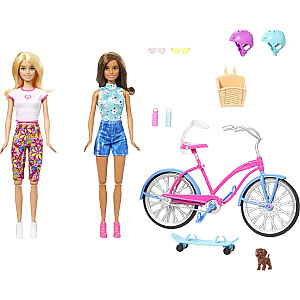 Кукла Барби Mattel Beach Bike Синий Скейтборд + аксессуары HJY84