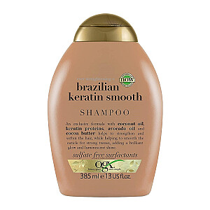 OGX Brazil Keratin Smooth Shampoo glotninamasis šampūnas su Brazilijos keratinu 385 ml