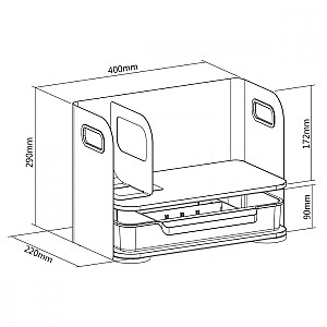 Rašomojo stalo organizatorius Ergo Office ER-440 su stalčiumi 