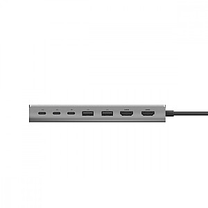 USB-C šakotuvas 8w1 su dvigubu ekranu