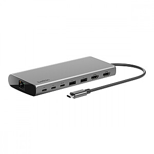 USB-C šakotuvas 8w1 su dvigubu ekranu