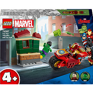 LEGO Marvel Iron Man su motociklu ir Hulku (76287)