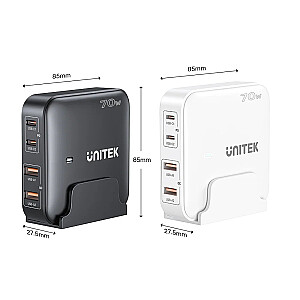 Сетевое зарядное устройство GaN - Unitek P1228ABK01-EU | 70 Вт 2x USB-C 2x USB-A