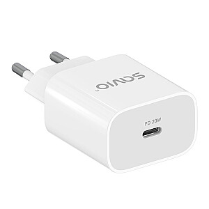 LA-09 USB-C QC sieninis įkroviklis, 20 W, PD 3.0 