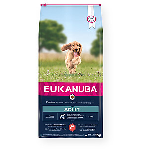 EUKANUBA Adult Small&Medium Salmon - sausas šunų maistas - 12kg