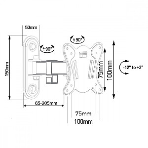 Крепление для телевизора 13–32 дюйма MC-416 30 кг VESA100x100 